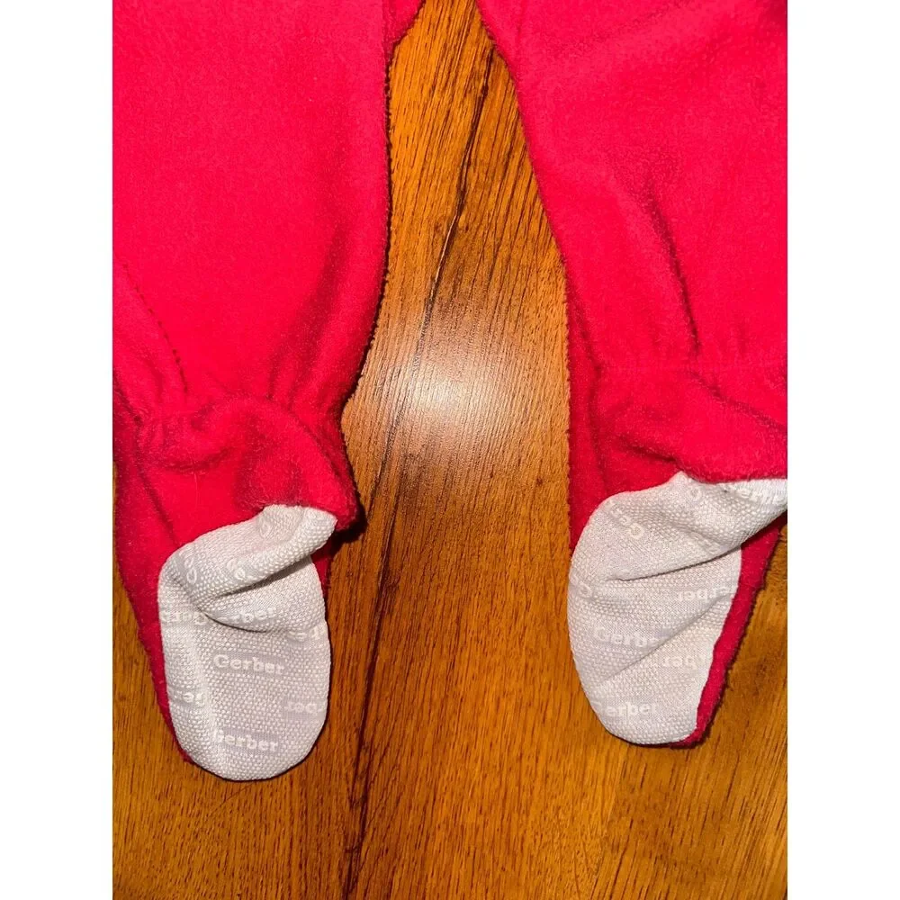 Vintage Style Gerber Baby Fleece Footed One Piece Pajamas, 18m, Pink & Purple‎